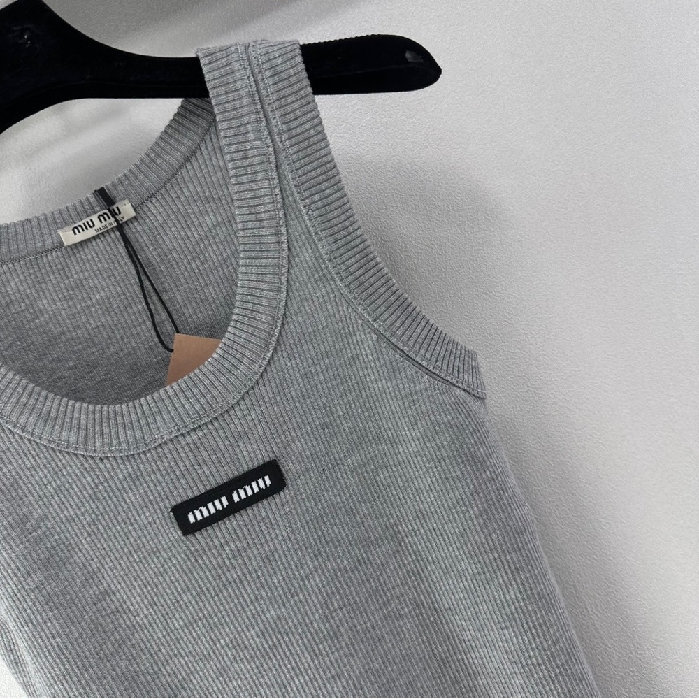 Miumiu Ribbed Label Vest - Picture 5 of 8